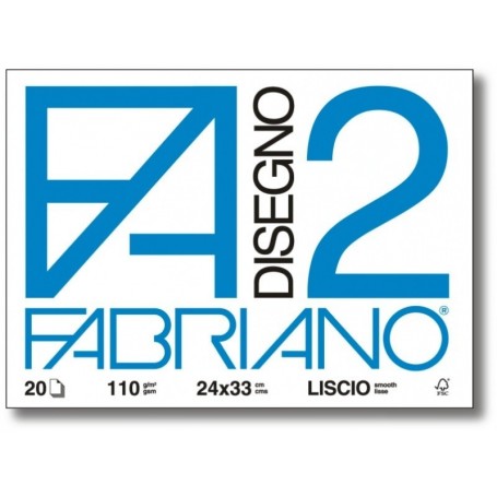 BLOCCO FABRIANO2 (330X480MM) 12FG 110GR RUVIDO COLLATO