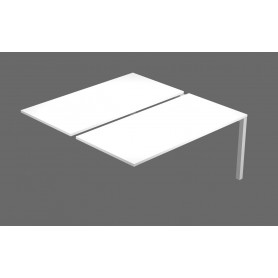 Bridge scrivania sez. quadrata Postazione doppia aggiuntiva, cm 120 x 168 x 72,5 h, bianco