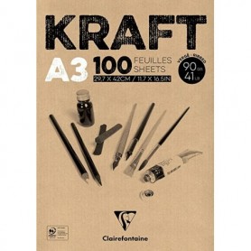 BLOCCO CLAIREFONTAINE A3 50FF 120 GR KRAFT