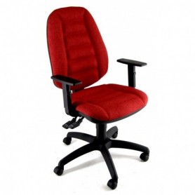 Seduta operativa ufficio ergonomica, meccanismo synchro braccioli regolabili  blu - grigio - nero - rosso