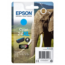 Cartuccia Epson 24 XL -elefante- ciano alta capacità