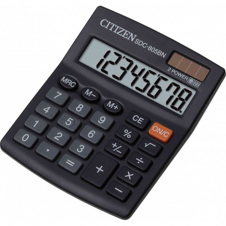 Calcolatrice da scrivania SDC805II, 8 cifre - alimentazione solare/batterie  130X102X18,5mm nero