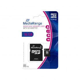 MediaRange Micro SDHC memory card 16 GB CL10 con adattatore