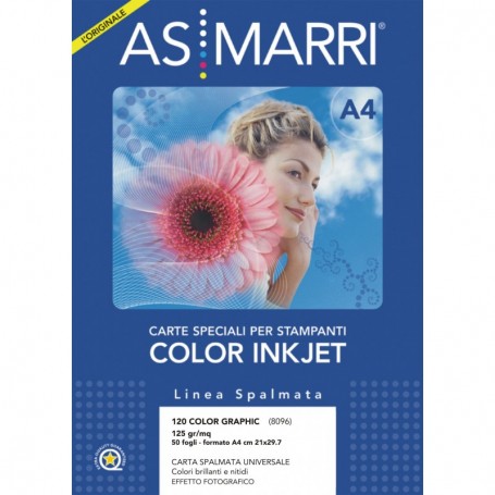 carta inkjet a4 125gr 50fg color graphic effetto photo 8096 as marri