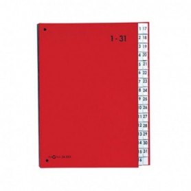 classificatore numerico 1-31 26,5x34x4cm rosso