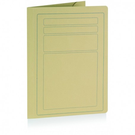 cartellina gialla in cartoncino manila riciclato con stampa a 3 lembi 35x25cm