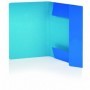 cartella 35x25cm blu in cartoncino lucido con 3 lembi con chiusura ad elastico