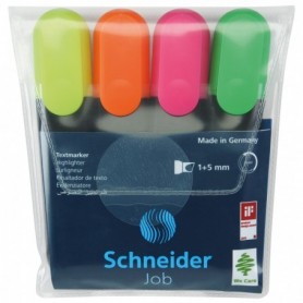 blister trasparente da 4 evidenziatori -giallo,arancione,rosa e verde- con inchiostro ad acqua per carta norma