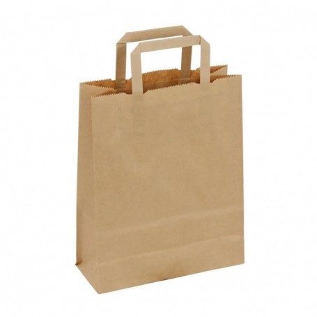 50 borse shopper kraft avana manici piatti 32+17x43