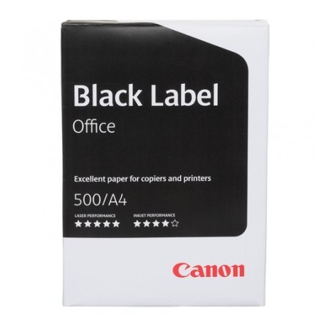 Risma 500ff di carta da fotocopie A4 bianca CANON BLACK LABEL - disponibile anche in scatola da 5 risme