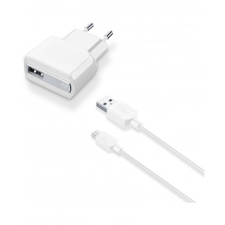 KIT CARICABATT. RETE 2A MICROUSB BIANCO