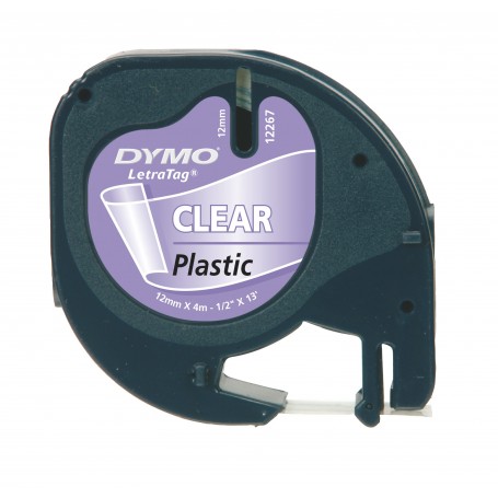 Nastro DYMO metal Letratag 12mmX4mt colore nero trasp