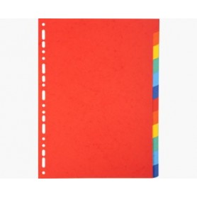 intercalari in carta exacompta 12 tasti colori vivaci cartoncino riciclato a4 220 g mq