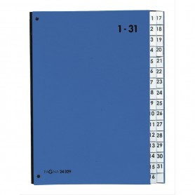 classificatore numerico 1-31 26,5x34x4cm blu