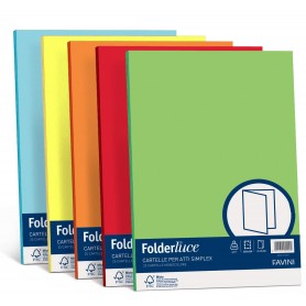 cartellina folder simplex luce mix 5 colori 25x34cm   50 folders  200 gr
