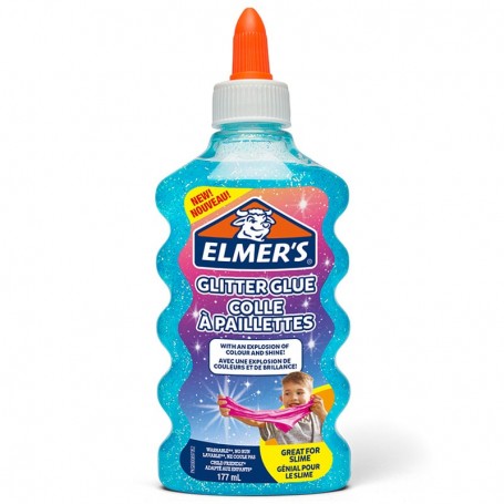 COLLA SLIME GLITTERATA LIQUIDA ELMER'S AZZURRO