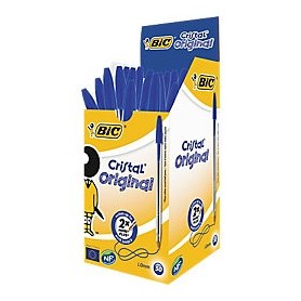 penna BIC CRISTAL MEDIUM 1MM BLU confezione 50 pz