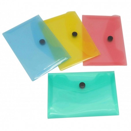 Buste Con Bottone In Ppl Formato A6, Spessore 180 Micron, Colori Assortiti