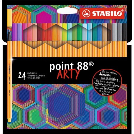 Fineliners Stabilo Point 88 Arty - scatola cartone - 24 pezzi.