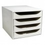 Cassettiera da scrivania ECOBOX - 4 cassetti - grigio