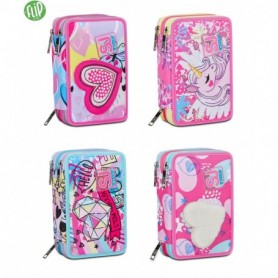 astuccio 3 zip sj gang ever boy-girl - fantasie assortite