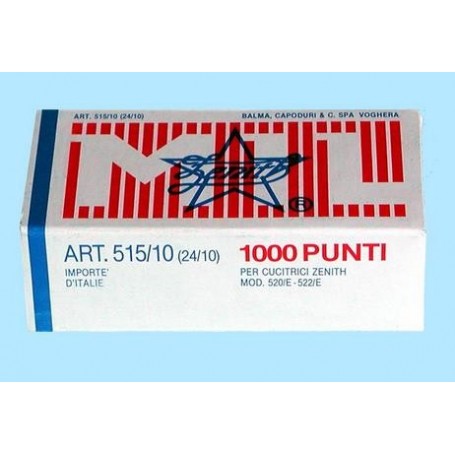 2000 punti metallici 24/10 515/10 - acciaio naturale