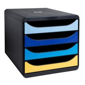 BIG BOX classic BEE BLUE - Cassettiera 4 cassetti - Dimensioni : Prof. 34,7 x Larg. 27,8 x Alt. 27,1 cm
