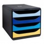 BIG BOX classic BEE BLUE - Cassettiera 4 cassetti - Dimensioni : Prof. 34,7 x Larg. 27,8 x Alt. 27,1 cm