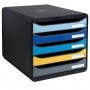 BIG BOX PLUS BEE BLUE - Cassettiera 5 cassetti - Dimensioni : Prof. 34,7 x Larg. 27,8 x Alt. 27,1 cm