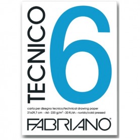 BLOCCO TECNICO 6 25x35cm 20fg 220gr ruvido FABRIANO