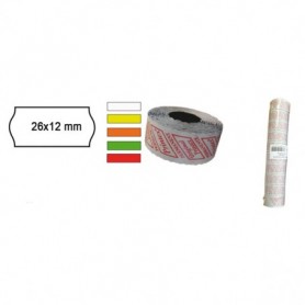 PACK 10 ROTOLI 1000 ETICH. 26x12mm ONDA BIANCO PERM. Printex