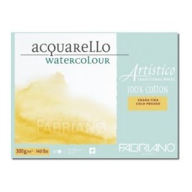 BLOCCO FABRIANO ACQUERELLO coll. 4 lati Artistico Traditional White GRANA FINE 35,5x51 300 g/m2