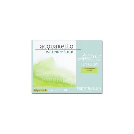 BLOCCO FABRIANO ACQUERELLO coll. 4 lati Artistico Traditional White GRANA GROSSA 35,5x51 300 g/m2