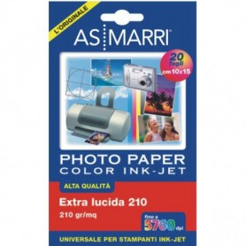 carta inkjet a6 -10x15cm- 210gr 20fg photo lucida 8869 as marri