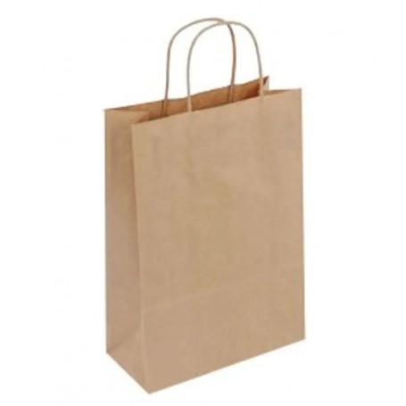 50 borse shopper kraft avana manici ritorti 18+8x22