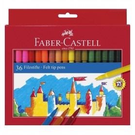 ASTUCCIO IN CARTONE DA 36 CASTELL STANDARD, PUNTA FINE PENNARELLI 36 COLORI