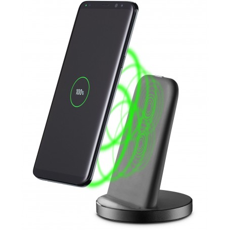 CARICABATTERIA RETE STAND WIRELESS NERO