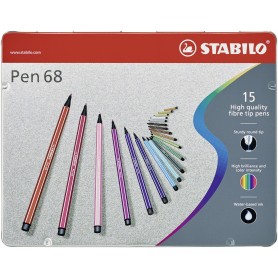 STABILO PEN 68 SCAT.METALLO DA 15 COL.ASS.