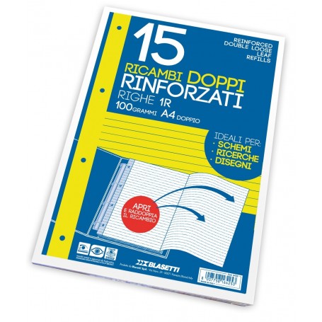 RICAMBI RINFORZATI TRASPARENTE  Mod.A A4 21X29,7CM - 40FF - 80GR