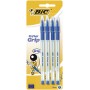 BLISTER 4 BIC CRISTAL GRIP MEDIUM  BLU