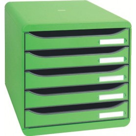 CASSETTIERA DA SCRIVANIA BIG BOX PLUS IDERAMA - 5 CASSETTI - VERDE MELA