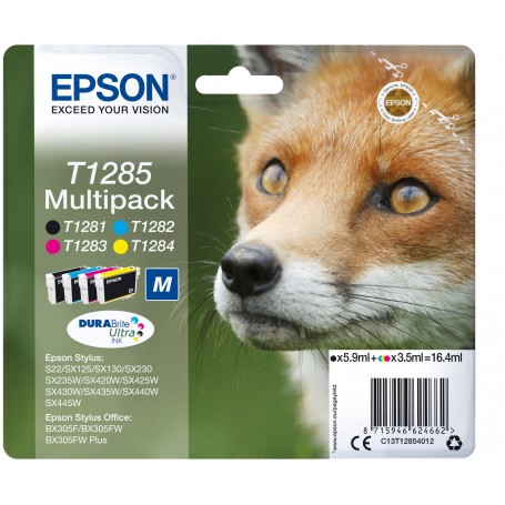 multipack Epson T1285 volpe nero ciano magenta giallo