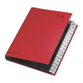 classificatore numerico 1-31 26,5x34x4cm rosso