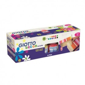 CONFEZIONE 12 BARATTOLI 25 ML COLORI ASSORTITI - GIOTTO DECOR ACRYLIC 25 ML