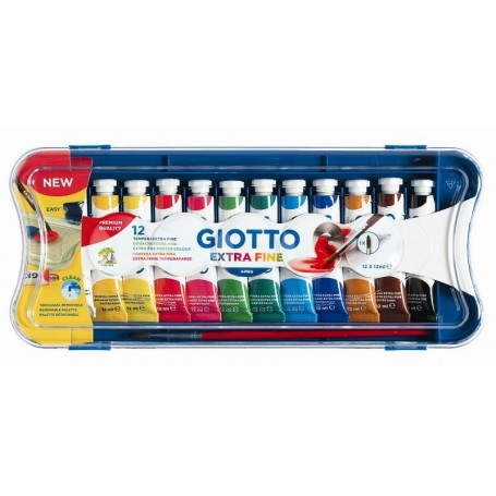 BOX 12 TUBETTI TEMPERA 12ML GIOTTO TUBO 4 ASSORTITO