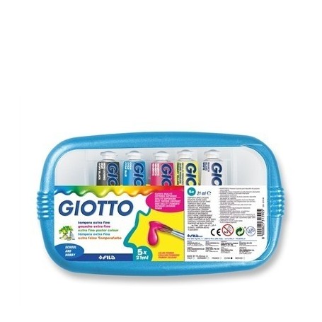 BOX 5 TUBETTI TEMPERA 21ML GIOTTO TUBO 7 ASSORTITO