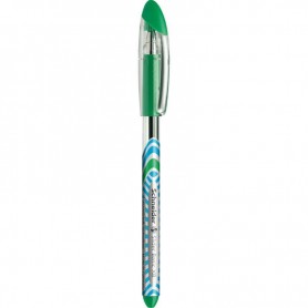 PENNA A SFERA SLIDER BASIC USA E GETTA CON CAPPUCCIO TRATTO XB. COLORE VERDE  - INCHIOSTRO LIQUIDO