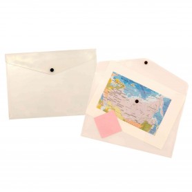 Buste A4 In Ppl Con Bottone Di Chiusura - Neutro Trasparente 33,5X23,7Cm