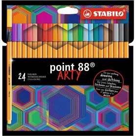 Fineliners Stabilo Point 88 Arty - scatola cartone - 24 pezzi.