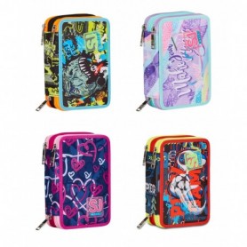 astuccio 3 zip sj gang - fantasie assortite